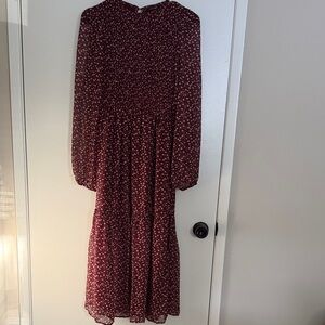 Burgundy Floral Dress